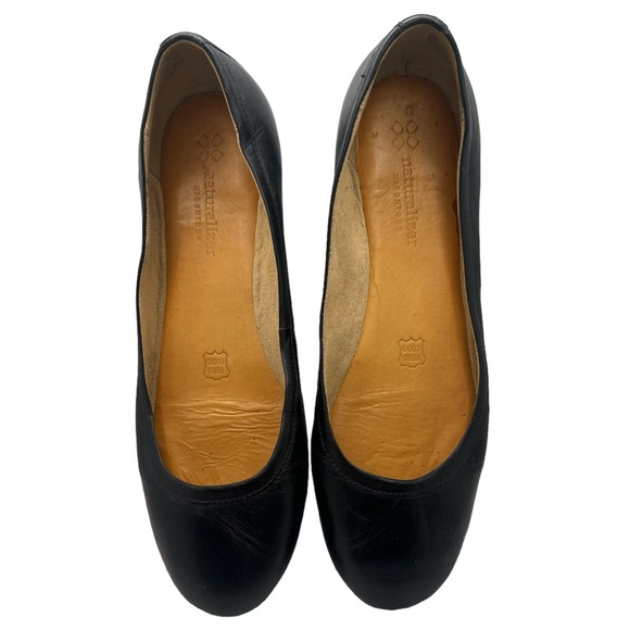Naturalizer N5 Contour Brittany Black Leather Flats - Picture 2 of 5